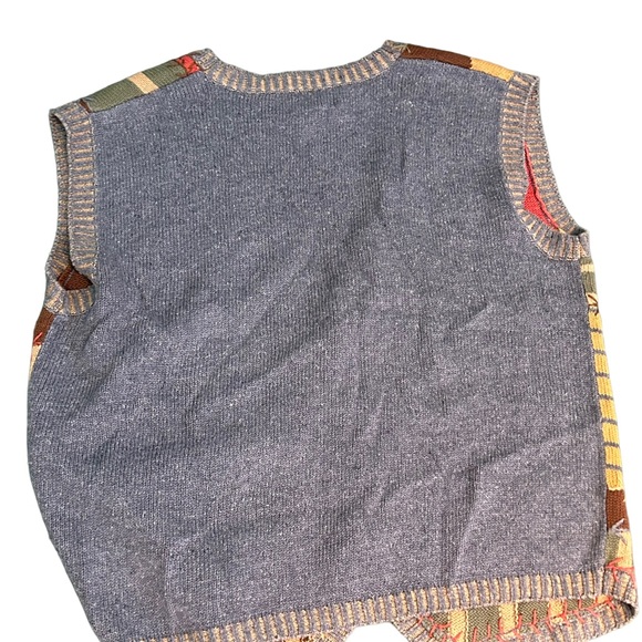 Vintage 90’s Cambridge Dry Goods Ramie/Cotton Patchwork Sweater Vest - Picture 4 of 6